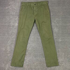 Wallace & Barnes Chino Pants Men's 32 x 32 Actual 34 x 30 Green Tessuti Sondrio